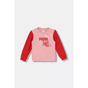 Puma bluză copii LITTLE RUNNERS Crew TR PS culoarea roz, cu imprimeu, 688477 imagine
