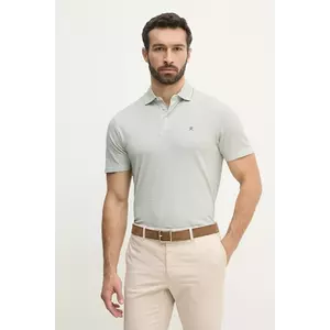 Hackett London polo de bumbac bărbați, culoarea verde, cu imprimeu, HM563422 imagine