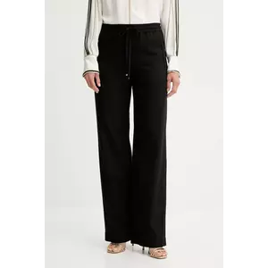 BOSS pantaloni de bumbac culoarea negru, drept, high waist, 50543268 imagine