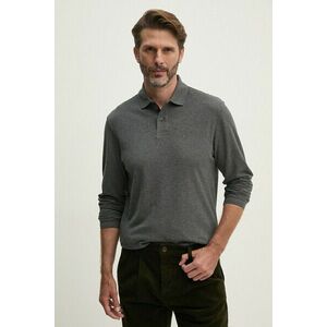 Barbour longsleeve din bumbac culoarea gri, neted imagine