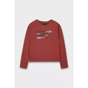 Mayoral longsleeve din bumbac culoarea roșu, 7012 imagine