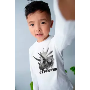 Mayoral longsleeve din bumbac culoarea bej, cu imprimeu, 4090 imagine