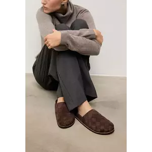 Answear.LAB papuci din piele intoarsa culoarea maro imagine