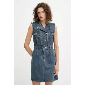 Morgan rochie jeans culoarea bleumarin, mini, evazați, RNAPA imagine