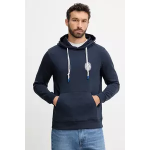 Pepe Jeans hanorac de bumbac culoarea bleumarin, cu glugă, cu imprimeu, PM5800042 imagine