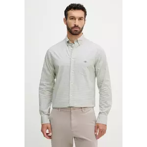 Gant cămașă din bumbac culoarea verde, cu guler clasic, regular, 3250149 imagine