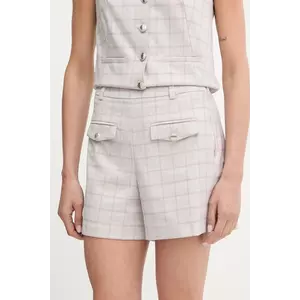 Morgan pantaloni scurți culoarea gri, cu imprimeu, high waist, SHOLO.F imagine