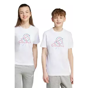 adidas tricou de bumbac pentru copii culoarea alb, cu imprimeu, JV5100 imagine