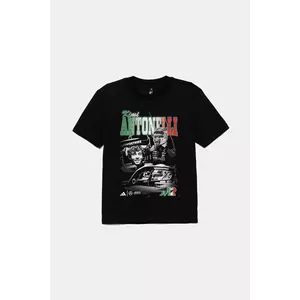 adidas Performance tricou de bumbac pentru copii MERCEDES culoarea negru, cu imprimeu, KD7301 imagine