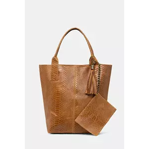 Answear Lab poseta de piele culoarea maro imagine