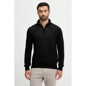 BOSS pulover de lână culoarea negru, cu turtleneck, 50543155 imagine