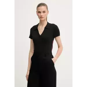 Dkny tricou polo culoarea negru, DJ4R0188 imagine