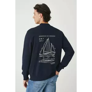 Medicine hanorac de bumbac culoarea bleumarin, cu imprimeu imagine