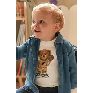 Mayoral longsleeve bebeluși culoarea bej, cu imprimeu, 2058 imagine