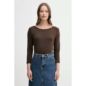 United Colors of Benetton longsleeve din bumbac culoarea roz, 3GA2E16A1 imagine