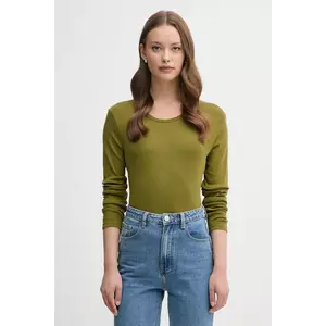 United Colors of Benetton longsleeve din bumbac culoarea roz, 3GA2E16F9 imagine