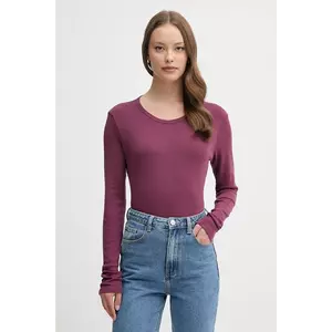 United Colors of Benetton longsleeve din bumbac culoarea roz, 3GA2E16F9 imagine