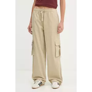 Tommy Jeans pantaloni culoarea bej, drept, high waist, DW0DW20995 imagine