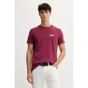 American Vintage tricou din bumbac culoarea bordo, uni, MYKO02C imagine