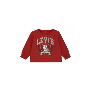 Levi's longsleeve din bumbac pentru copii LOGO BULLDOG CREST TEE culoarea roșu, cu imprimeu, 6EP166 imagine