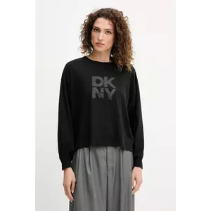 Dkny longsleeve din bumbac culoarea negru, DJ5T1488 imagine