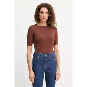 Silvian Heach tricou ATLAM culoarea maro, GPA25040MA imagine