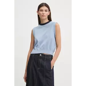 Renewed vestă de bumbac Creative Upcycling culoarea albastru deschis, Renewed INTU x Answear imagine