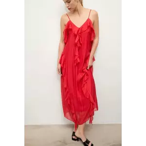 Answear.LAB rochie culoarea rosu, midi, evazati imagine