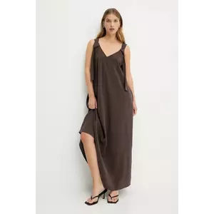 Answear.LAB rochie culoarea maro, maxi, evazati imagine