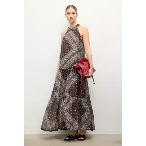 Answear.LAB rochie culoarea maro, maxi, evazati imagine