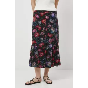 Medicine fustă culoarea negru, midi, evazați imagine