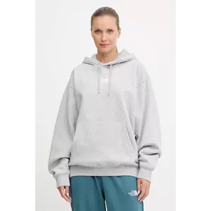 The North Face bluză Essential culoarea gri, cu glugă, melanj, NF0A89ENDYX1 imagine