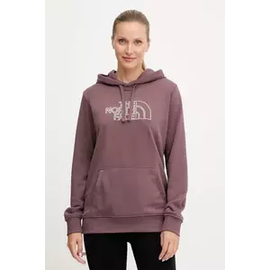 The North Face bluză Drew Peak Light culoarea violet, cu glugă, cu imprimeu, NF0A8C1DFAI1 imagine