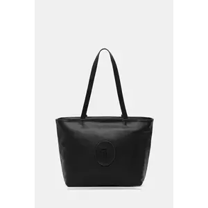 Trussardi geantă de piele culoarea negru, Z644E006025N imagine