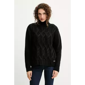 Silvian Heach pulover din amestec de lână HENRY culoarea negru, călduros, cu guler, GPA25255LU imagine