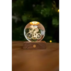 Gingko Design lampă de masă led fără fir Amber Crystal Light 9, 5 x 8 cm culoarea maro imagine