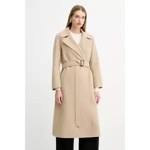 Weekend Max Mara palton de lână MANU culoarea bej, 2525016021600 imagine