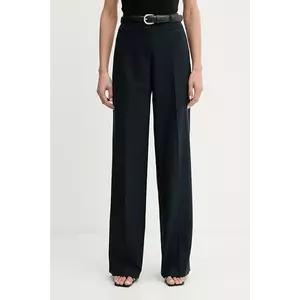 Iceberg pantaloni culoarea bleumarin, lat, high waist, B101 5257 imagine