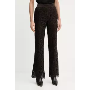 Luisa Spagnoli pantaloni culoarea maro, drept, high waist, 542346 imagine