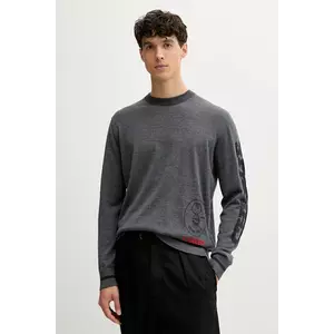 Iceberg pulover de lână culoarea gri, light, A008 9005 imagine