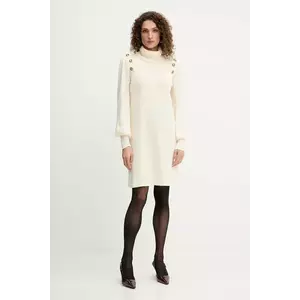 Luisa Spagnoli rochie din lână culoarea bej, mini, drept, 100056 imagine