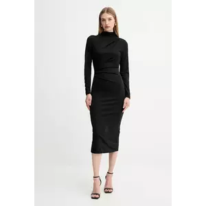 Fracomina rochie culoarea negru, midi, mulată, FS25WD2007W62601 imagine