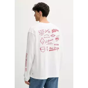 Levi's longsleeve din bumbac culoarea alb, cu imprimeu, A6145 imagine