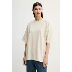 Gestuz tricou din bumbac culoarea bej, 10910075 imagine