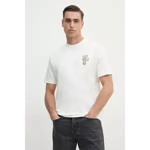 PS Paul Smith tricou din bumbac culoarea bej, cu imprimeu, M2R.220X.PP5076 imagine