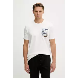 Paul&Shark tricou din bumbac Knitwear culoarea bej, cu imprimeu, 15311640 imagine