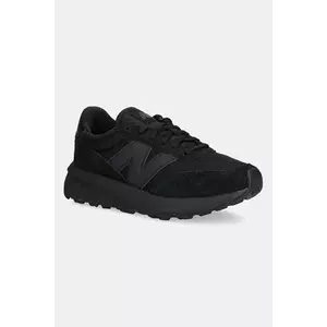 New Balance sneakers din piele întoarsă 370 culoarea negru, U370AJ imagine