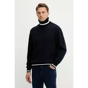 Paul&Shark pulover de lână culoarea bleumarin, light, cu guler, 15311088 imagine