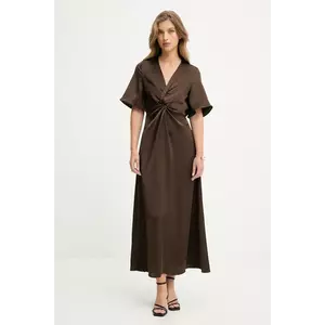 Answear.LAB rochie culoarea maro, maxi, evazati imagine