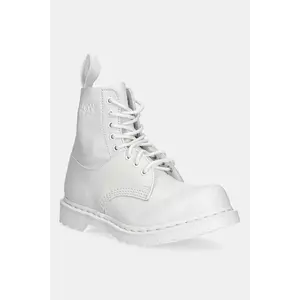 MM6 Maison Margiela bocanci de piele culoarea alb, cu platformă, S66WU0128 imagine